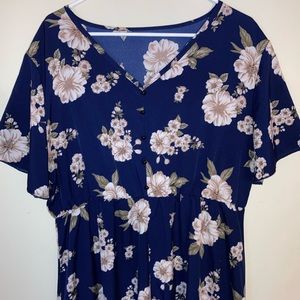 SHEIN Navy Floral Dress